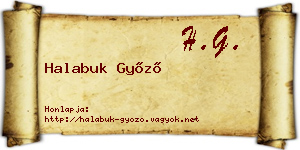 Halabuk Győző névjegykártya
